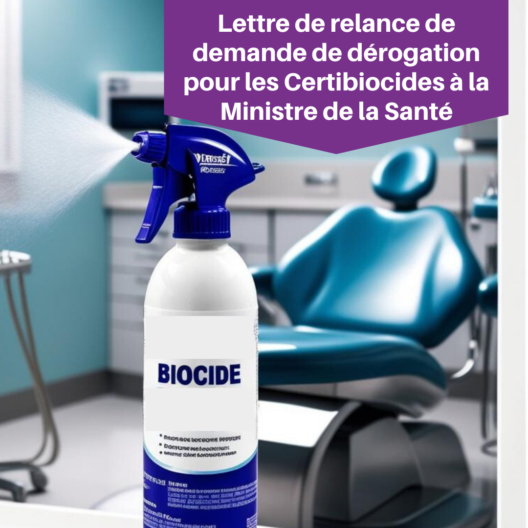 Lettre de relance de demande de dérogation pour les Certibiocides à la ministre de la Santé